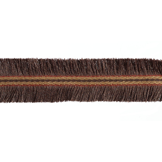 Brown frayed edge trim on a white background