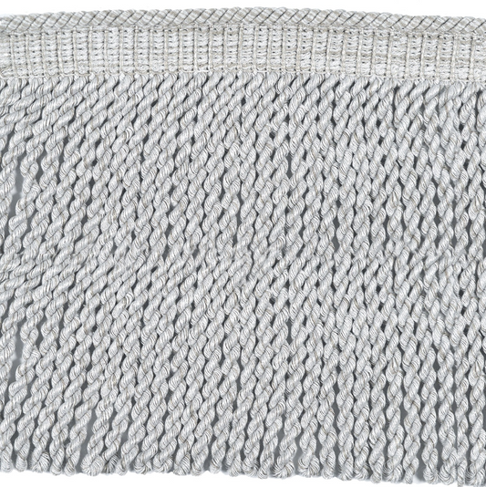 Close-up of a textured Bullion Fringe in Winter Linen 