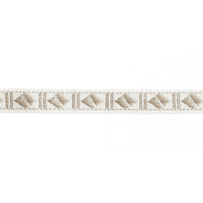 Decorative braid trim with a diamond pattern on a white background
