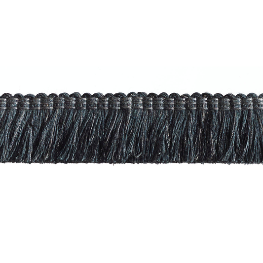 Black fringe trim on a white background