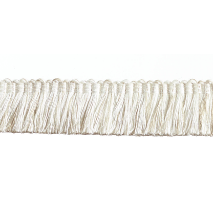 Close-up of a decorative fringe trim on a white background