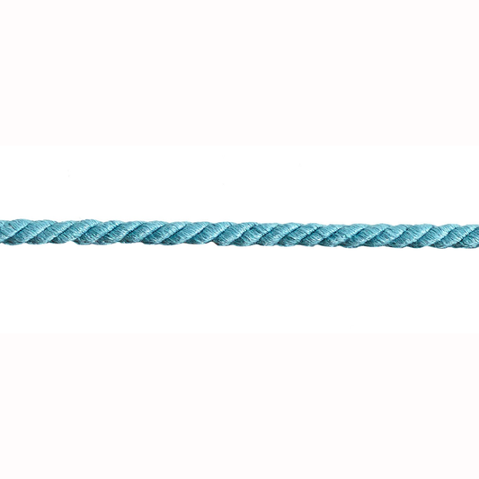 Light blue cord trim on a white background
