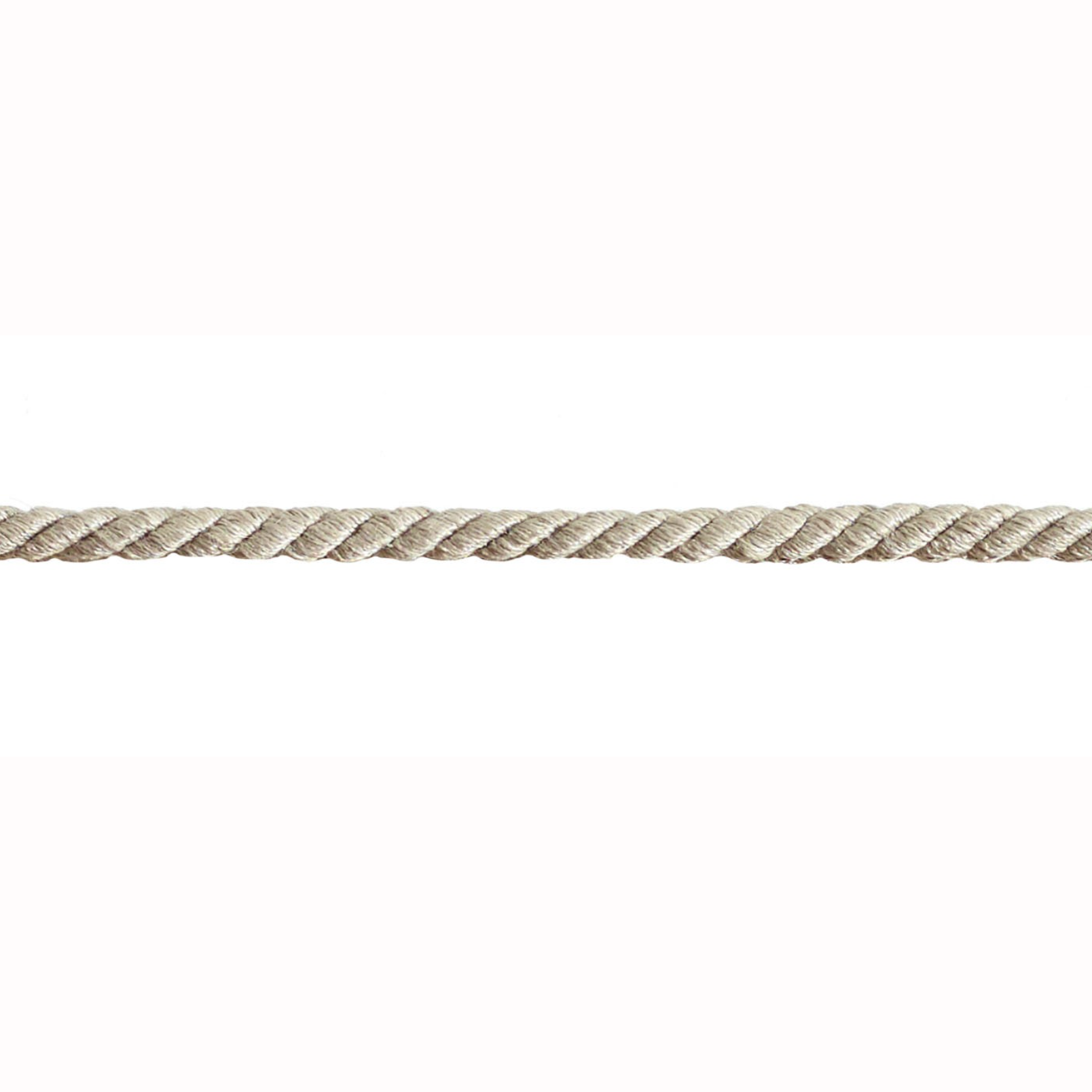 Beige cord trim on a white background