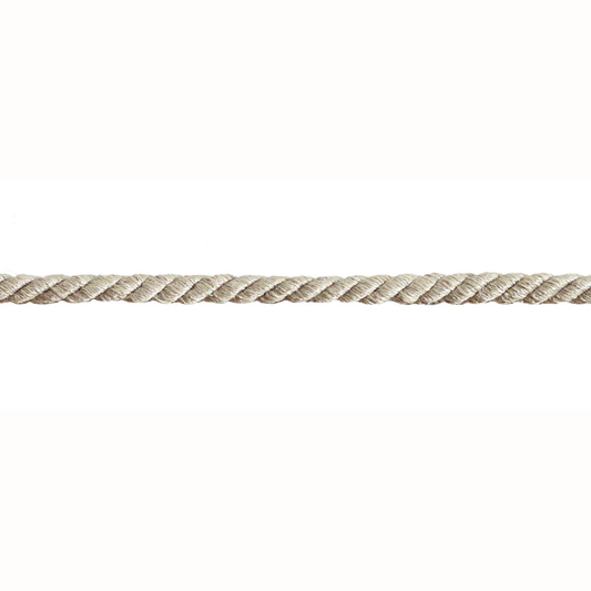 Beige cord trim on a white background