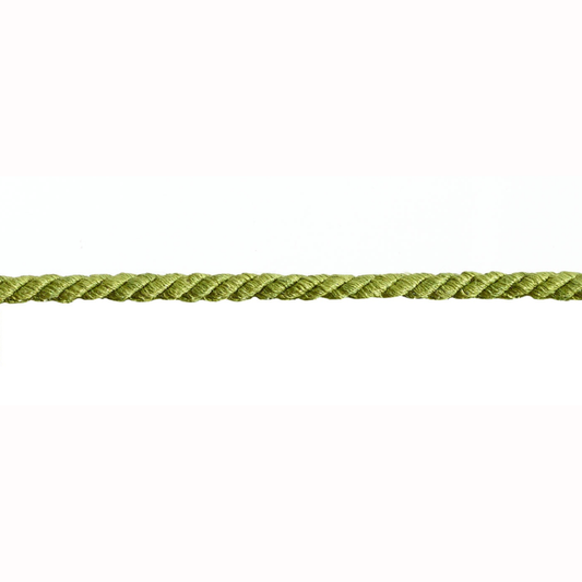 Green cord trim on a white background