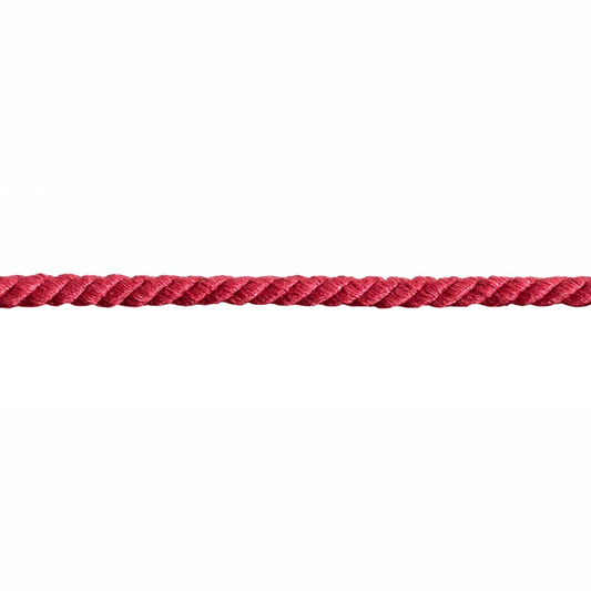Red cord trim on a white background