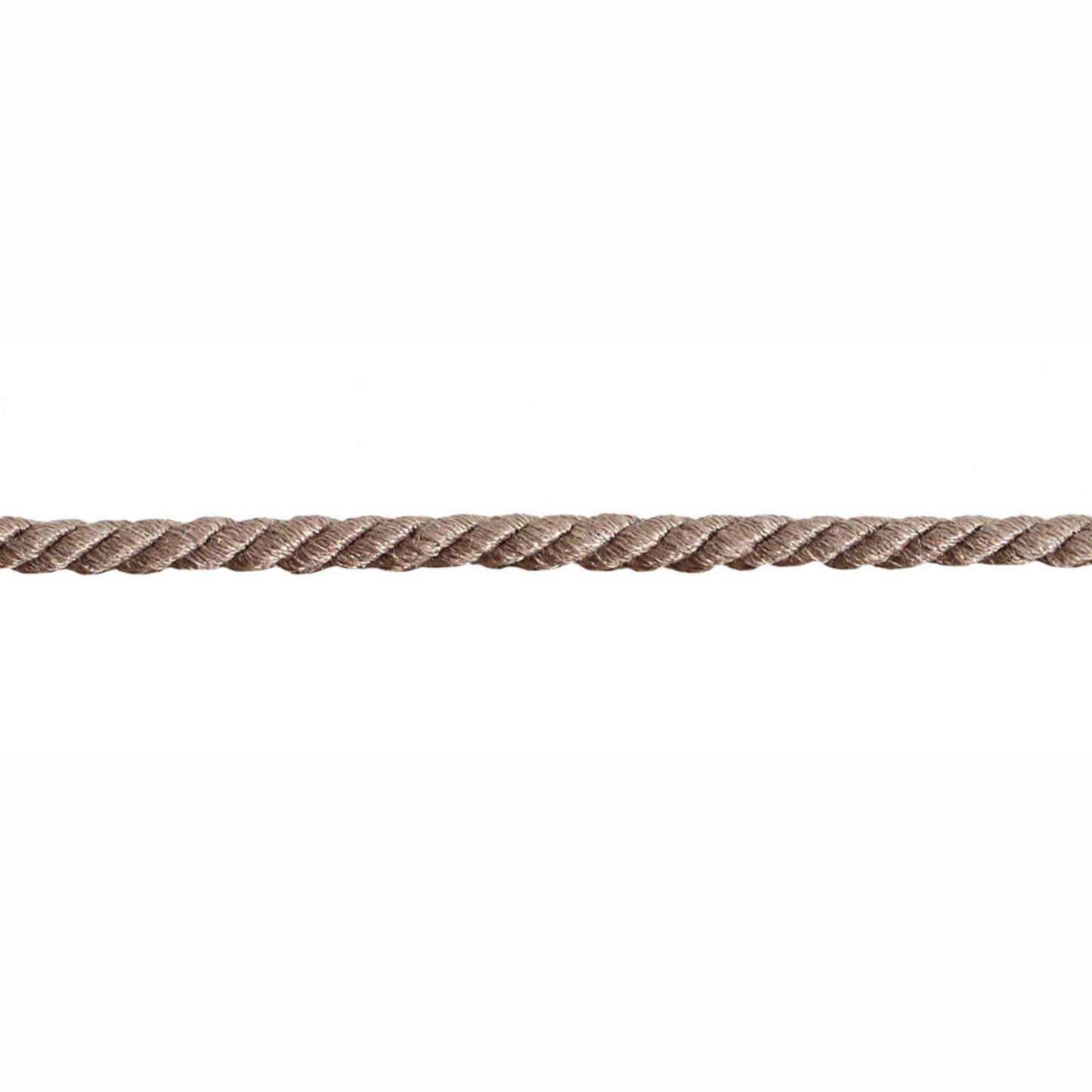 Brown cord trim on a white background