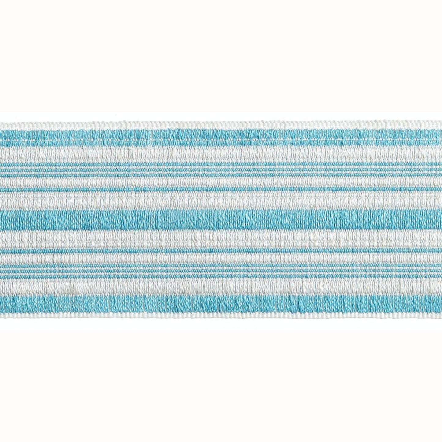 Baya Striped Border Braid 50mm Trim Cornflower