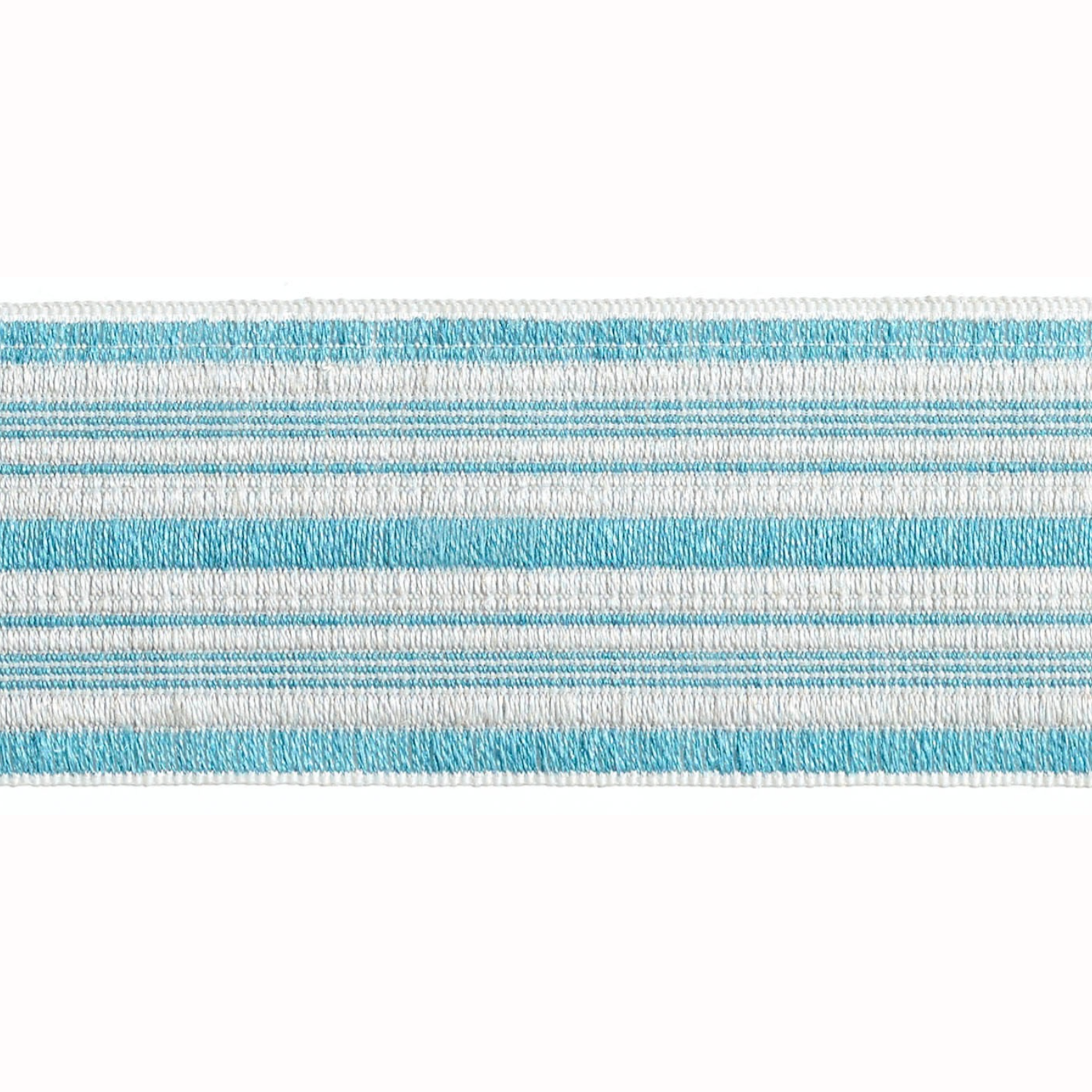 Baya Striped Border Braid 50mm Trim Cornflower