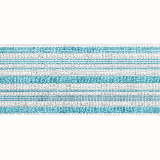 Baya Striped Border Braid 50mm Trim Cornflower