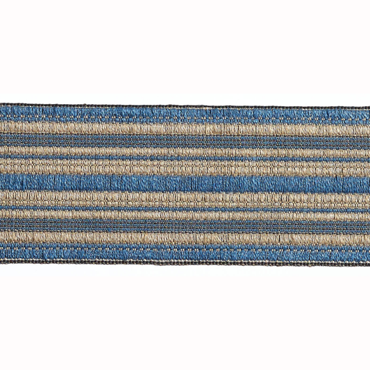 Baya Striped Border Braid 50mm Trim Denim