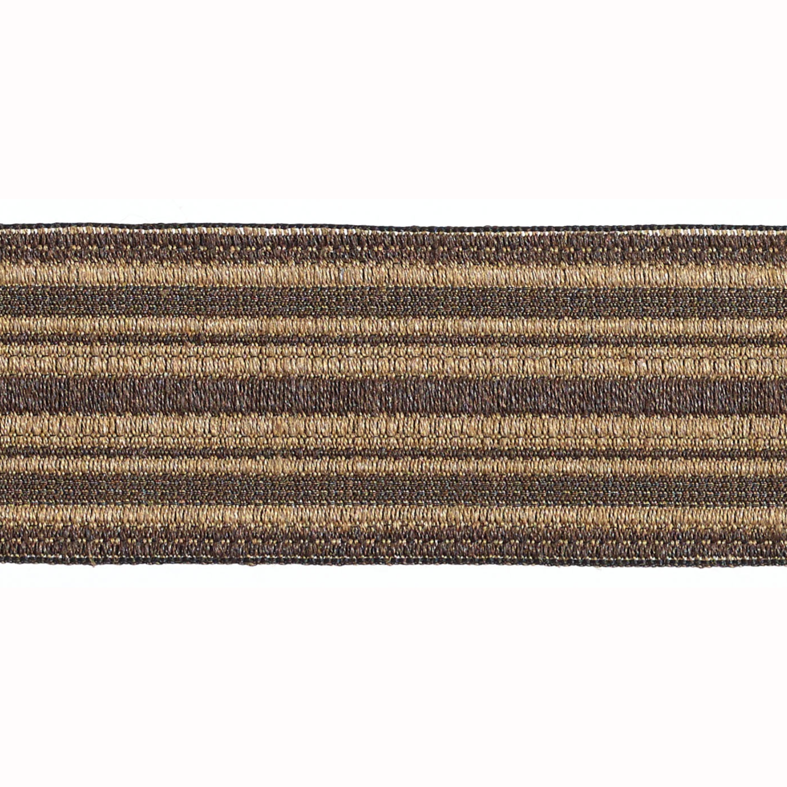 Baya Striped Border Braid 50mm Trim Espresso
