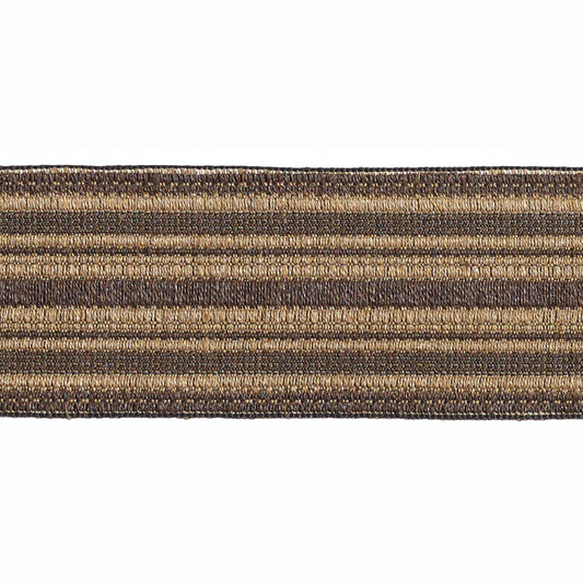 Baya Striped Border Braid 50mm Trim Espresso