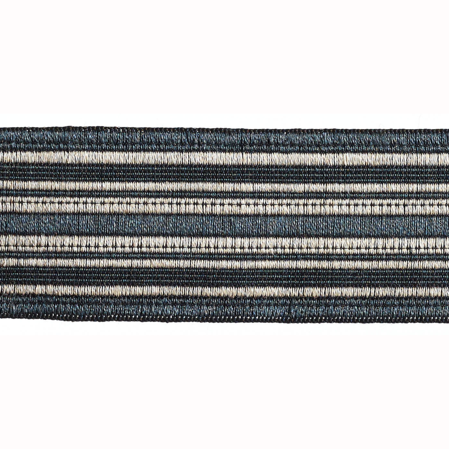 Baya Striped Border Braid 50mm Trim Midnight