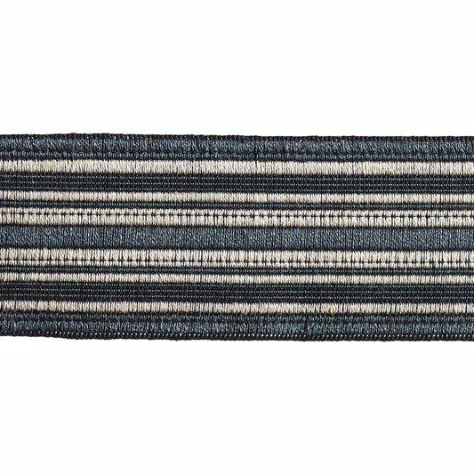 Baya Striped Border Braid 50mm Trim Midnight