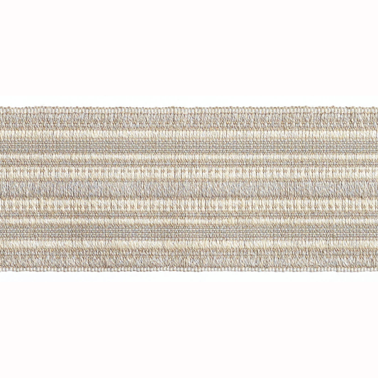 Baya Striped Border Braid 50mm Trim Pale Stone