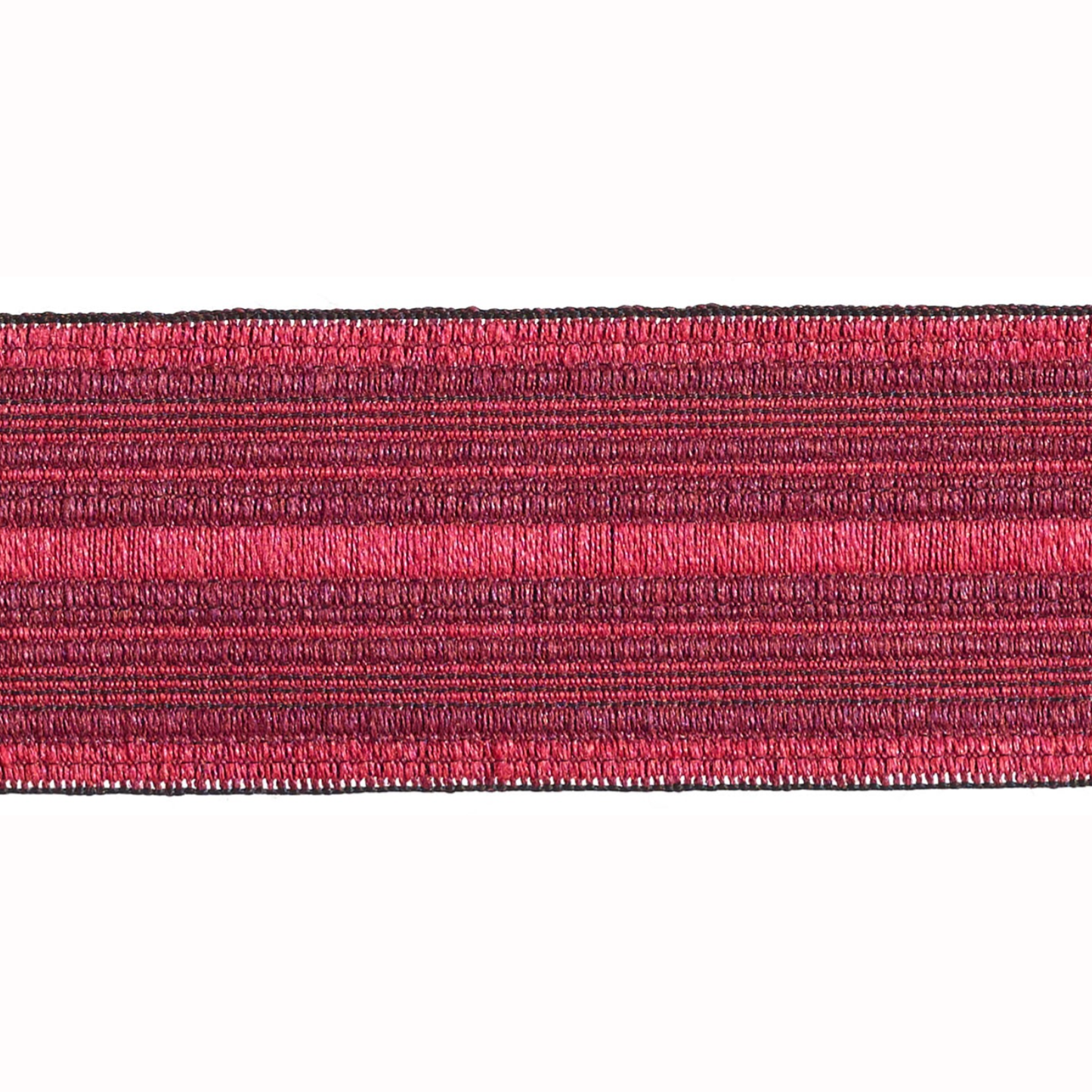 Baya Striped Border Braid 50mm Trim Pomegranate