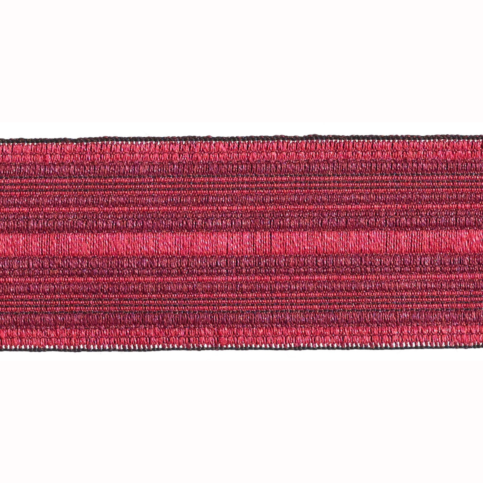 Baya Striped Border Braid 50mm Trim Pomegranate