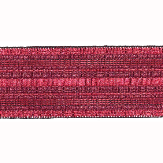 Baya Striped Border Braid 50mm Trim Pomegranate