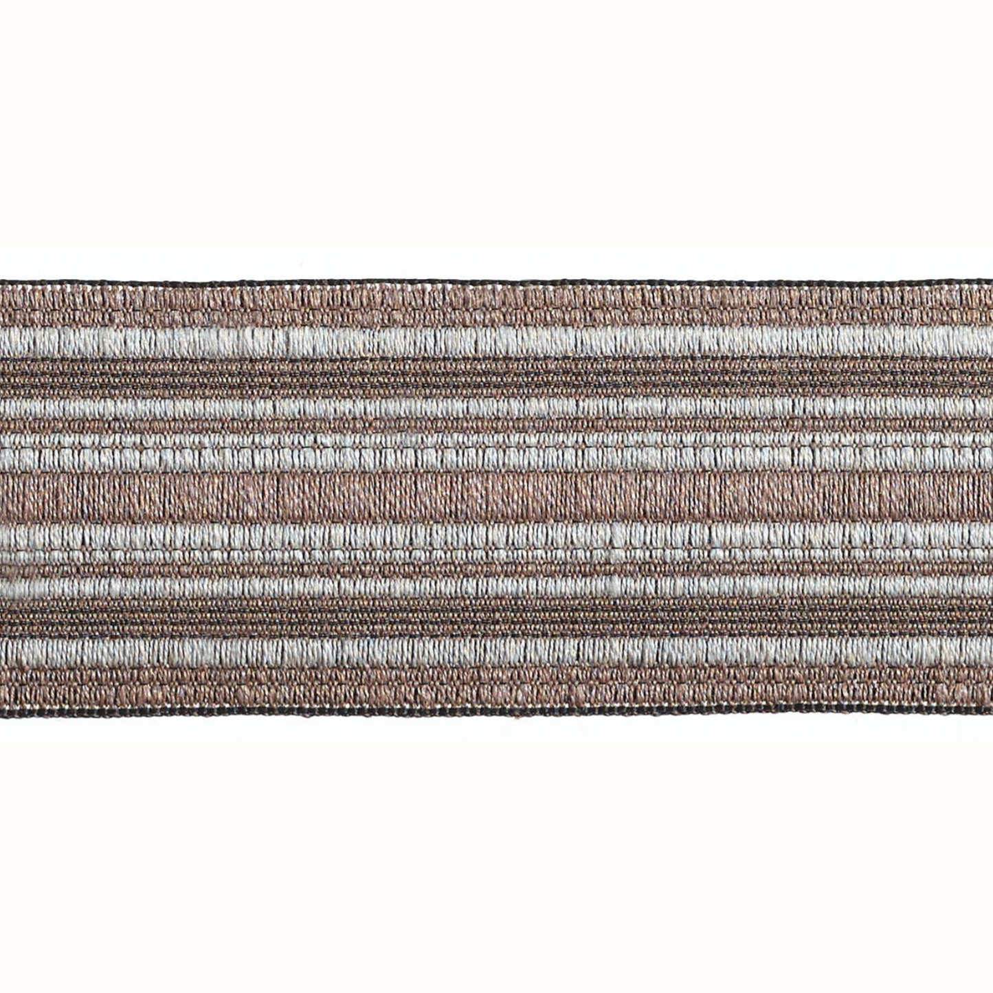Baya Striped Border Braid 50mm Trim Truffle