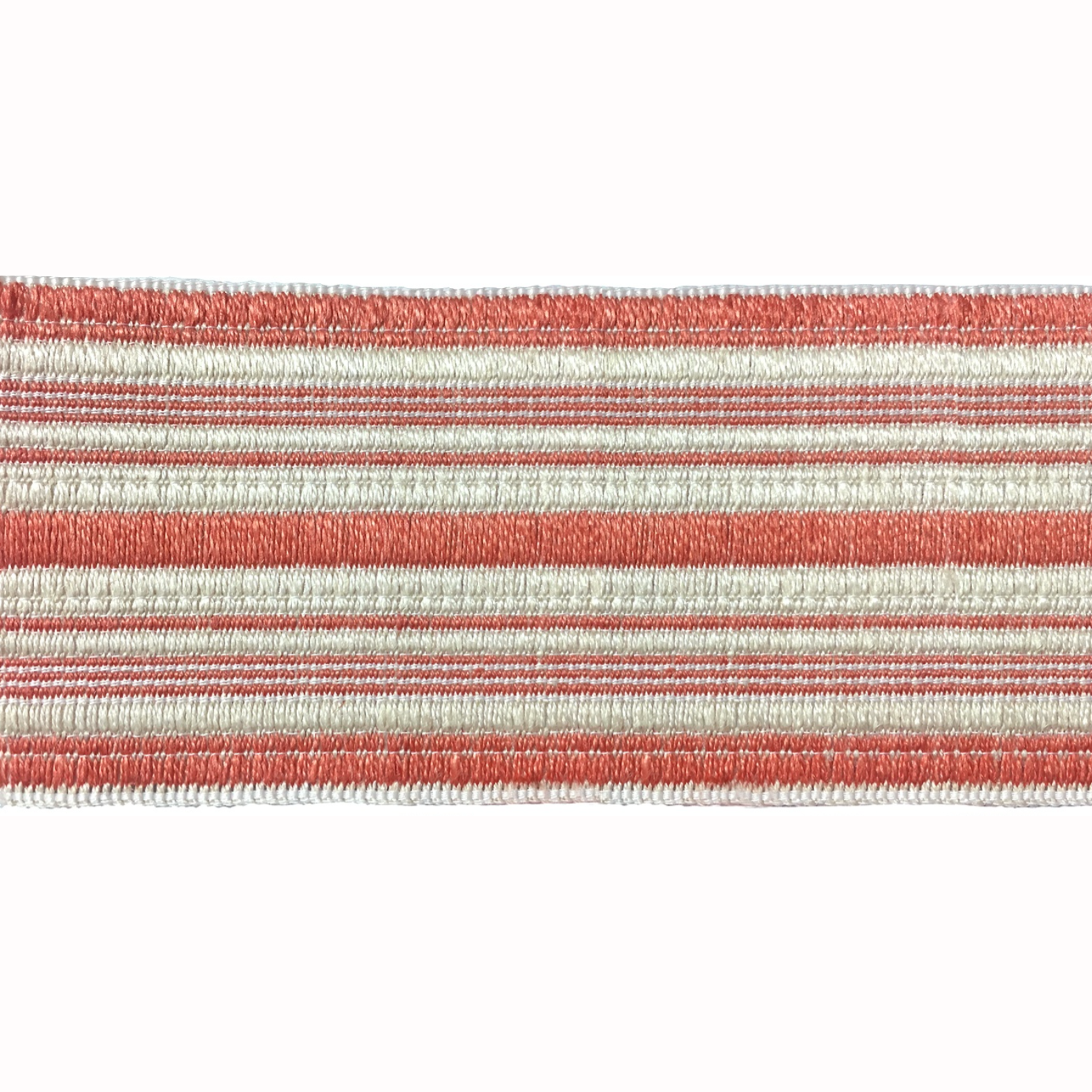 Baya Striped Border Braid 50mm Trim Tuscan Rose