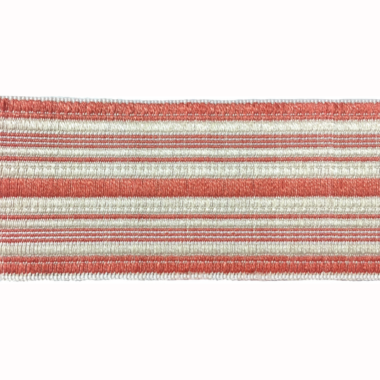 Baya Striped Border Braid 50mm Trim Tuscan Rose