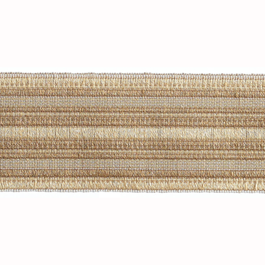 Baya Striped Border Braid 50mm Trim Wheat