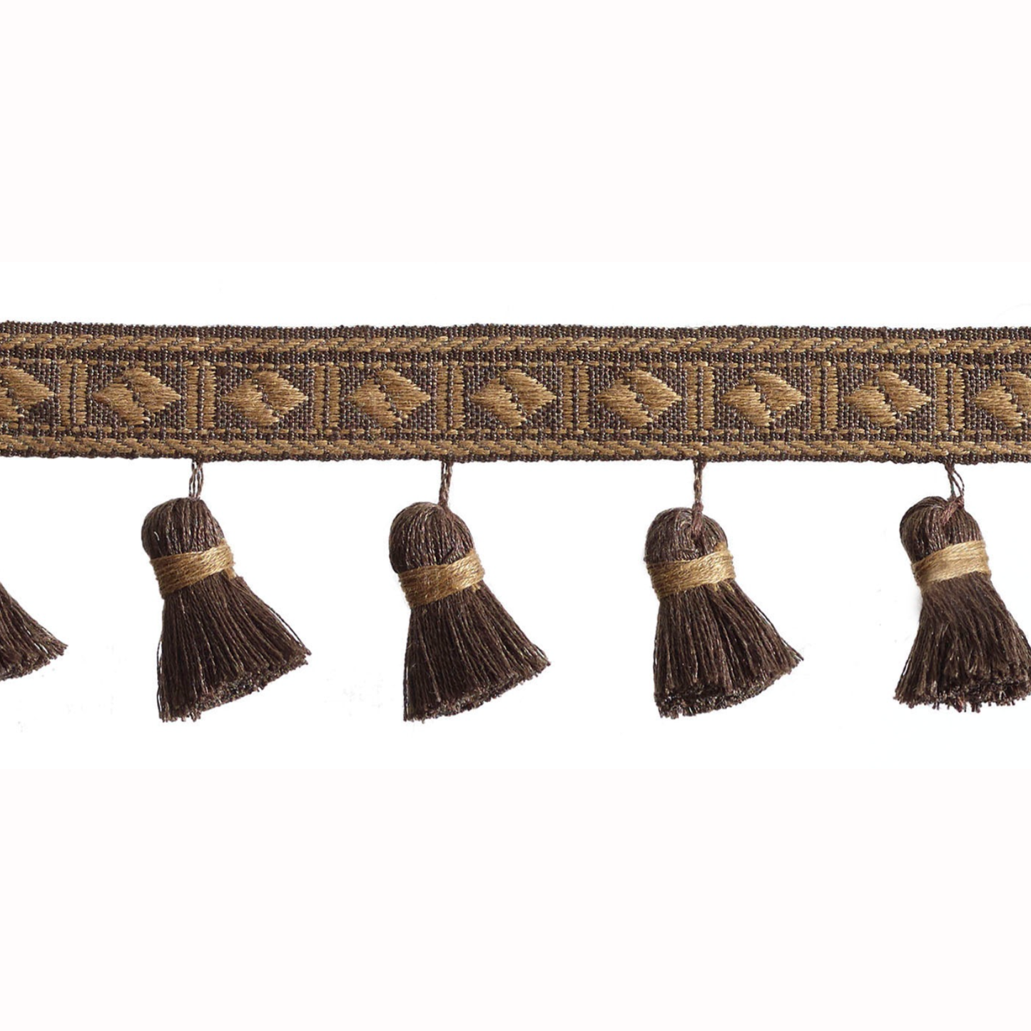 Baya Diamond Tassel Fringe 60mm Trim Espresso