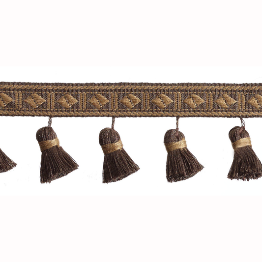 Baya Diamond Tassel Fringe 60mm Trim Espresso