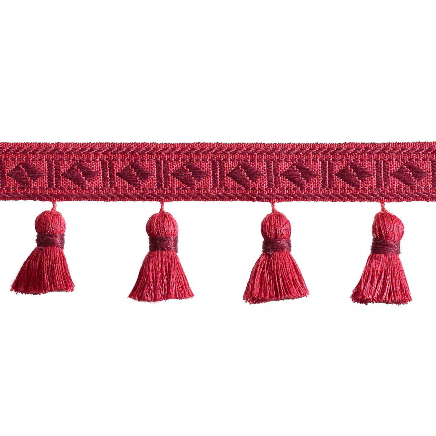 Baya Diamond Tassel Fringe 60mm Trim Pomegranate