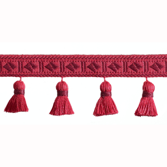 Baya Diamond Tassel Fringe 60mm Trim Pomegranate