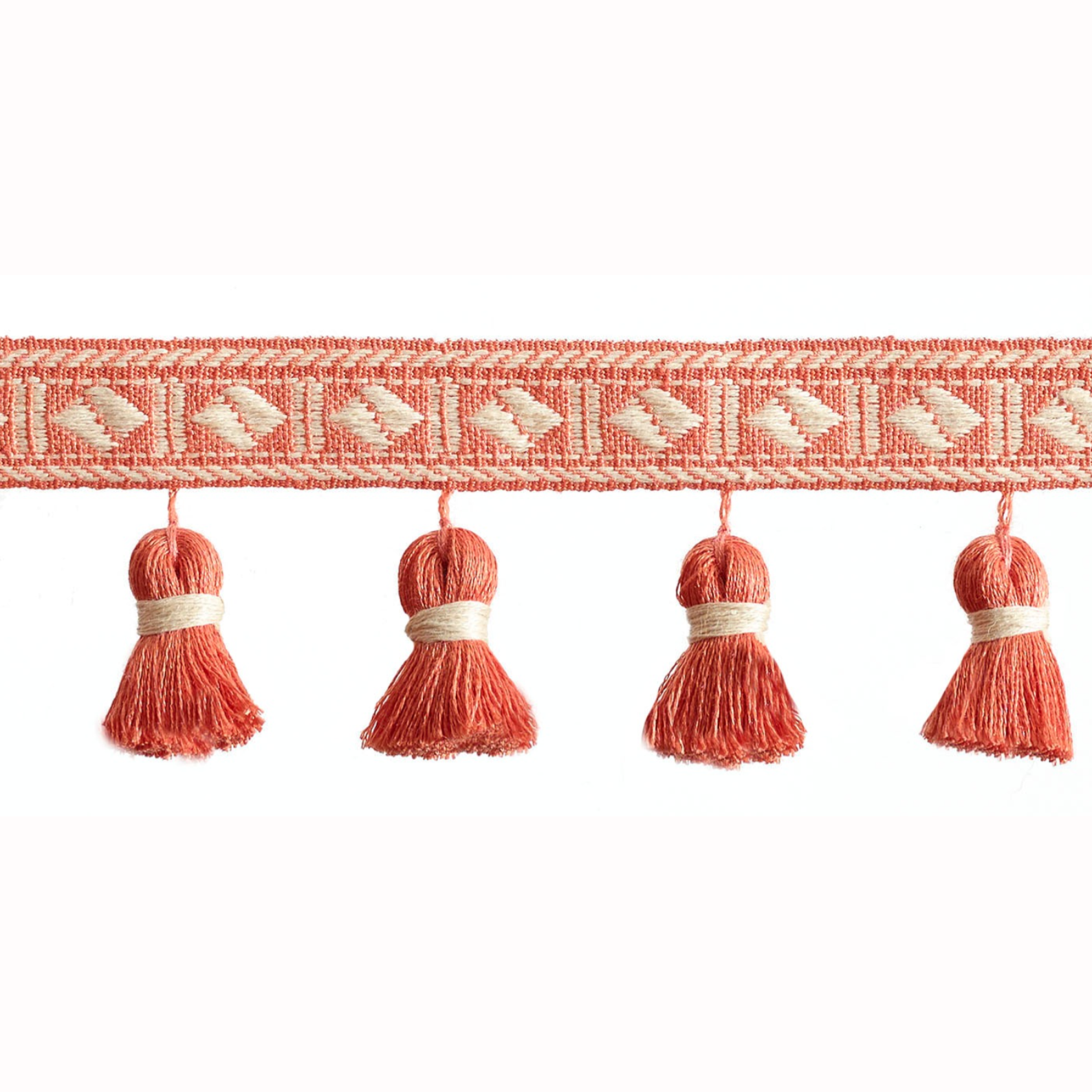 Baya Diamond Tassel Fringe 60mm Trim Tuscan Rose