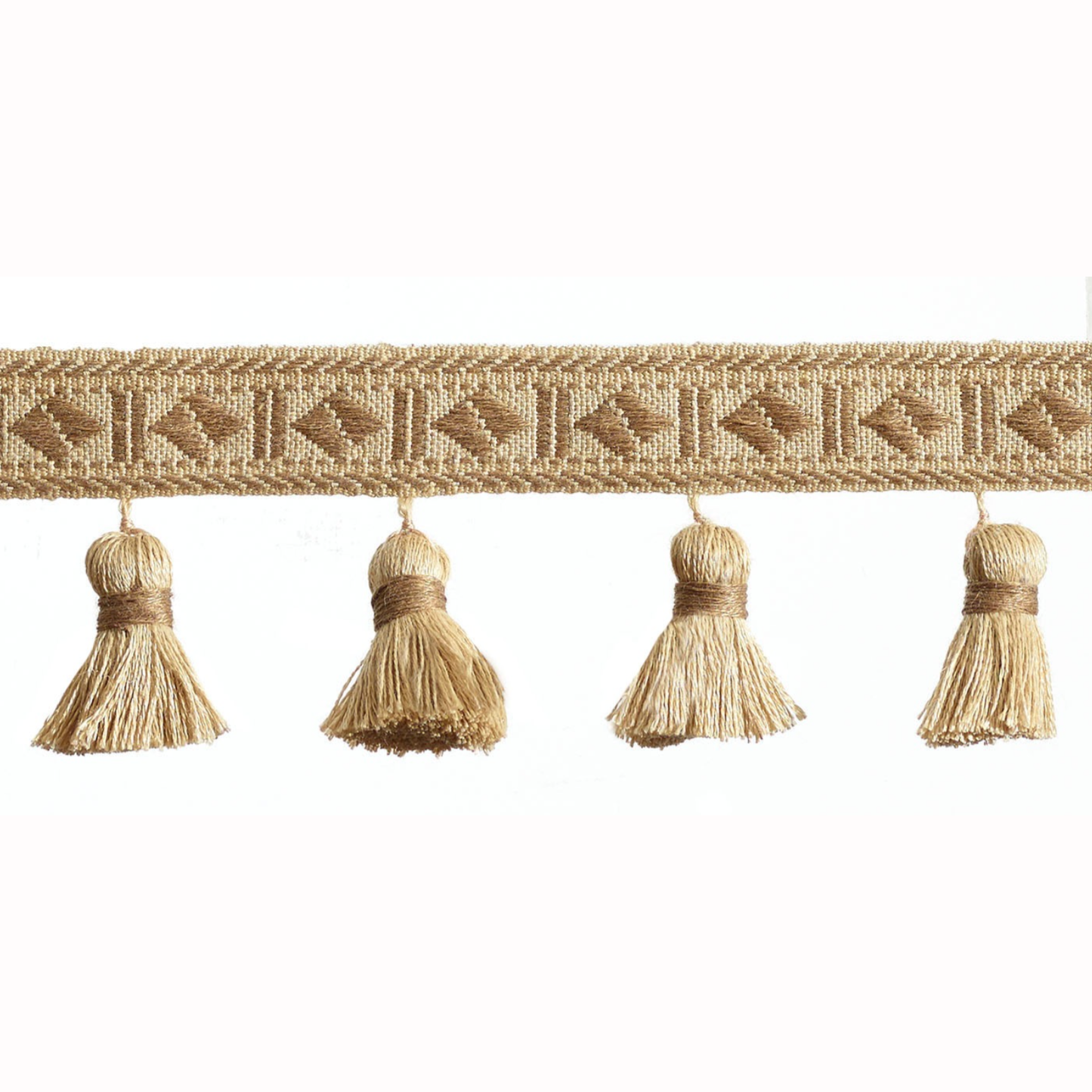 Baya Diamond Tassel Fringe 60mm Trim Wheat