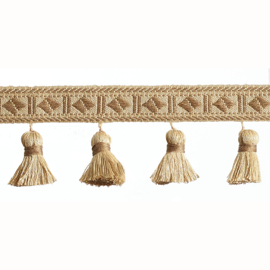 Baya Diamond Tassel Fringe 60mm Trim Wheat