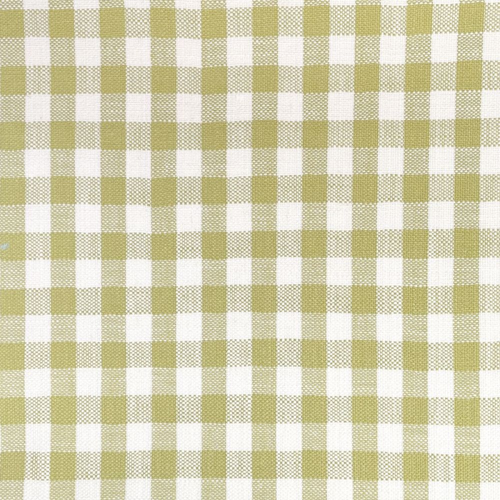 Beechwood Moss linen fabric in a medium-scale gingham check pattern, ideal for upholstery, curtains, and blinds.