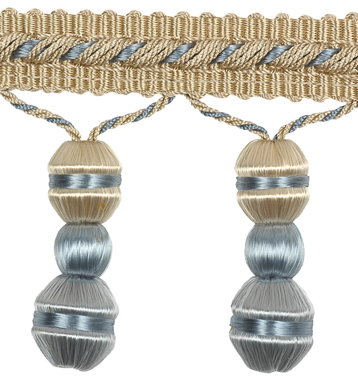 Belleforge Beaded Fringe 60mm Trim Powder Blue