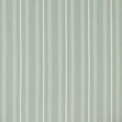 Benedict Woven Stripe Agate fabric with classic green and white vertical stripes, ideal for curtains and upholstery in modern interiors.