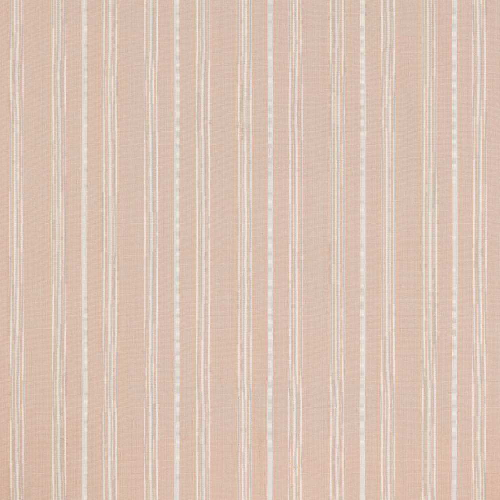 Benedict Woven Stripe Blush cotton fabric with vertical blush and cream stripes, ideal for curtains and upholstery projects.