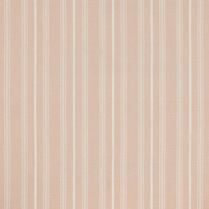 Benedict Woven Stripe Blush cotton fabric with vertical blush and cream stripes, ideal for curtains and upholstery projects.
