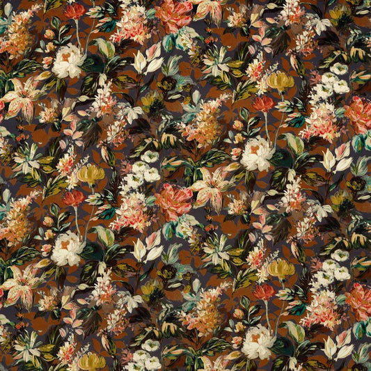 Botanical Blooms Velvet Russet/Noir