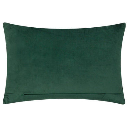 Brook Embroidered Velvet Cushion Forest Green