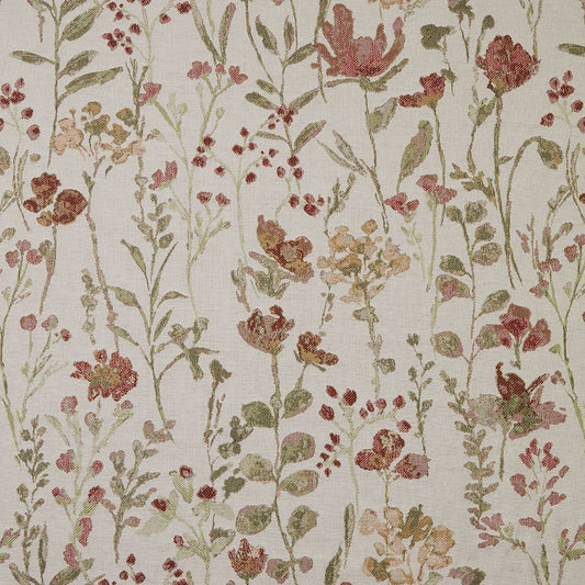 Croft Rosewood Curtain Drape Fabric Floral