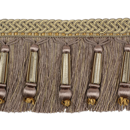 Decoluxe Beaded Cut Fringe 125mm Trim Heather