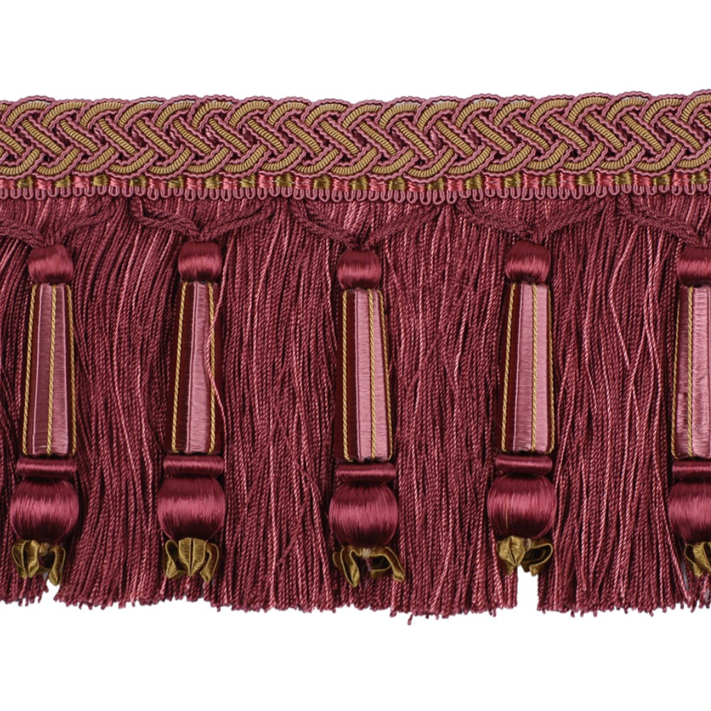 Decoluxe Beaded Cut Fringe 125mm Trim Mulberry
