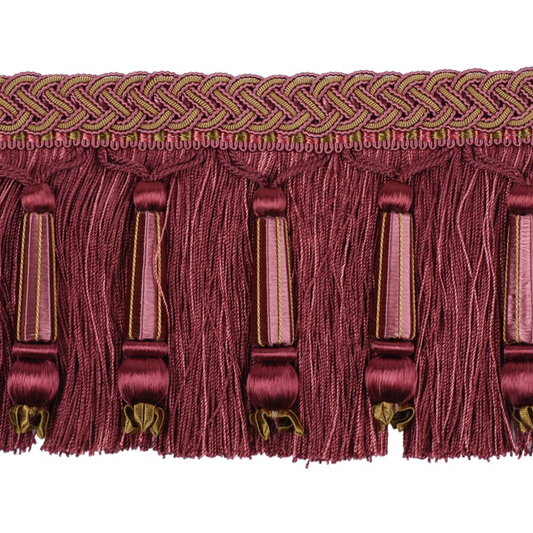 Decoluxe Beaded Cut Fringe 125mm Trim Mulberry