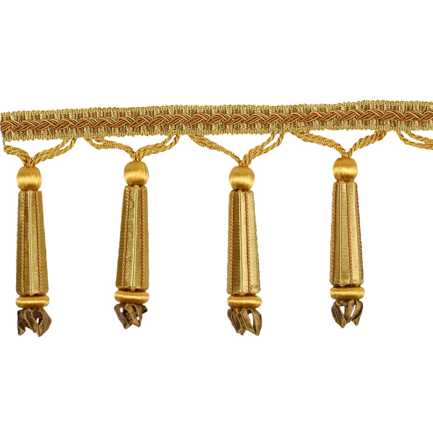 Decoluxe Beaded Fringe 95mm Trim Gold