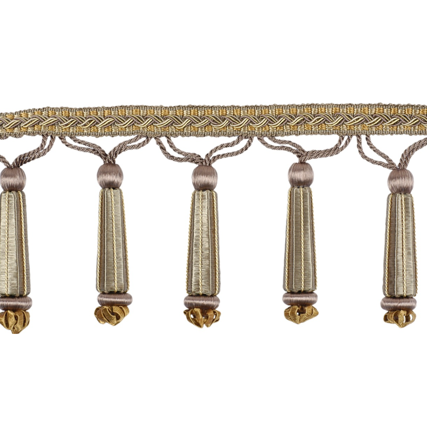 Decoluxe Beaded Fringe 95mm Trim Heather