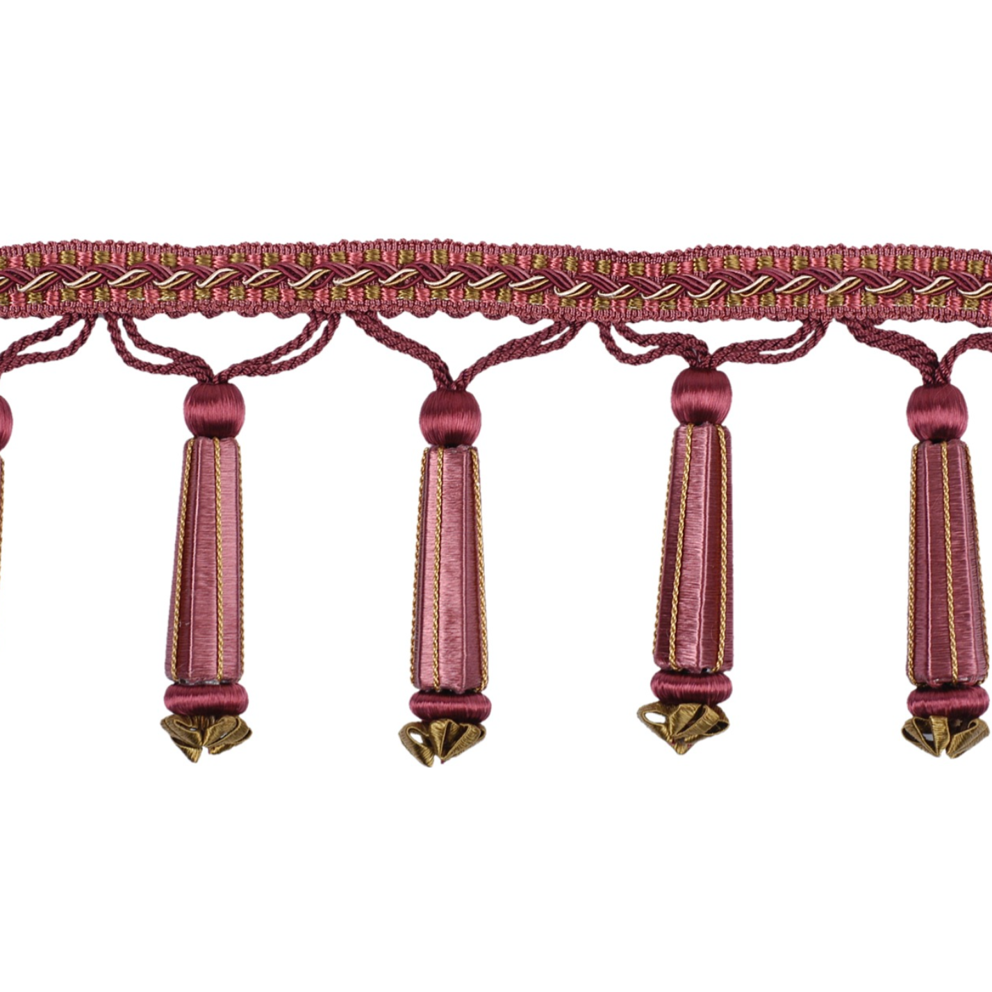 Decoluxe Beaded Fringe 95mm Trim Mulberry