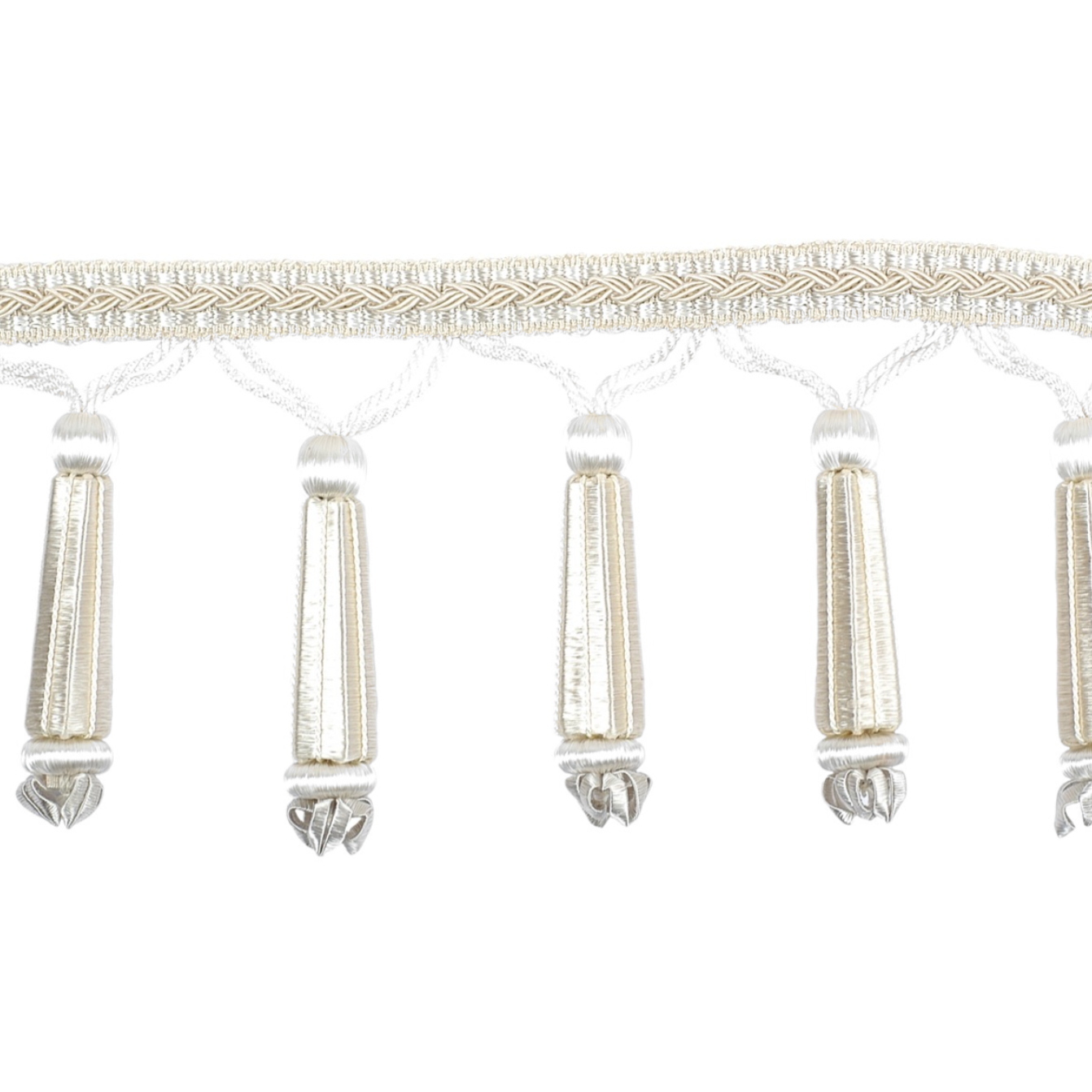 Decoluxe Beaded Fringe 95mm Trim Pearl