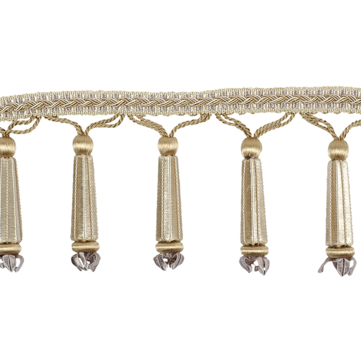 Decoluxe Beaded Fringe 95mm Trim Silk Champagne